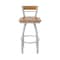 Holland Bar Stool Co Revelle 36in Swivel Extra Tall Bar Stool, Anodized Nickel Finish, Medium Back and Medium Maple Seat 881 - alternate 4