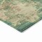 Homeroots 8' Teal Blue And Beige Round Abstract Washable Indoor Outdoor Area Rug 630707 - alternate 4