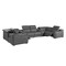 Homeroots Dark Gray Italian Leather Power Reclining U Shaped Eight Piece Corner Sectional With Console 632567 - alternate 6