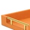 Homeroots 16" Orange And Gold Faux Shagreen Handmade Serving Tray With Handles 625650 - alternate 8