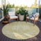 Homeroots 8' Gold Tan And Beige Round Oriental Washable Indoor Outdoor Area Rug 603811 - alternate 2