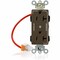 Leviton Straight Blade Receptacle, 5-20R, 20 A, 125V AC, Flush Mount, Self-Grounded M1636-2S - alternate 1