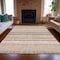 Homeroots 8' X 10' Pink And Beige Striped Washable Indoor Outdoor Area Rug 632236 - alternate 2