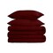 Homeroots Burgundy Twin Cotton Blend 650 Thread Count Washable Duvet Cover Set 528396 - alternate 3