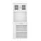 Homeroots 67in White Pantry Cabinet with Two Door Panels and Side Open Shelves 473314 - alternate 1