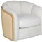 Homeroots 34" Off White and Natural Fabric Wood And Rattan Swivel Arm Chair 635754 - alternate 4