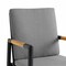 Armen Living Crown Black Aluminum and Teak Outdoor Dining Chair with Dark Gray Fabric - Set of 2 LCCRCHBL - alternate 4