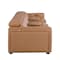 Homeroots 130" Chestnut Top Grain Leather Reclining Metal USB Sofa 720396 - alternate 4
