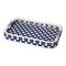 Homeroots 35in Navy Blue White And Natural Rolling Rattan Bar Cart 388948 - alternate 5