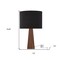 Homeroots 20" Black Solid Wood USB Table Lamp With Black Drum Shade 530950 - alternate 5