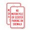Signmission No Motorcycle or Scooter Parking on Sidewalk, 18'' X 24'' 2 Signs, Heavy Gauge Aluminum, 2PK A-1824-2PACK-23840 - alternate 1
