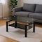 Homeroots 39" Black Glass and Steel Coffee Table With Shelf 635697 - alternate 1