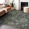 Homeroots 8' X 10' Green Charcoal And Black Floral Washable Indoor Outdoor Area Rug 604147 - alternate 5