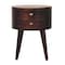 Homeroots 20" Brown Solid Wood Round Two Drawer Nightstand 651618 - alternate 1