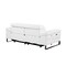 Homeroots 77in White and Black Italian Leather Power Reclining Loveseat 720502 - alternate 5