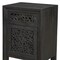 Homeroots 30" Black Solid Wood Distressed Carved Floral One Drawer Nightstand 569582 - alternate 6