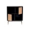 Homeroots Black Wood and Wicker Accent Cabinet 400726 - alternate 5