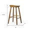 Homeroots 30" Natural Solid Wood Backless Bar Height Bar Chair 632440 - alternate 3
