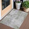 Homeroots 3' X 5' Olive Green And Gray Abstract Washable Indoor Outdoor Area Rug 587878 - alternate 1