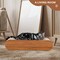 Simple Deluxe Cat Scratcher, Cardboard Lounge Bed, Bone Shape Design, Recyclable Corrugated Scratching Pad, Stabl PTFURNSCRATPADBONE02WOOD - alternate 4