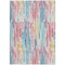 Homeroots 5' X 8' White Pink And Teal Blue Striped Washable Indoor Outdoor Area Rug 617705 - alternate 6