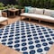 Homeroots 8' X 10' Navy Blue And Ivory Polka Dot Washable Indoor Outdoor Area Rug 614926 - alternate 1