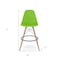 Homeroots 28" Green And Brown Heavy Duty Plastic And Solid Wood Counter Height Bar Chair 520673 - alternate 6