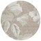 Homeroots 8' Taupe Beige And Ivory Round Floral Washable Indoor Outdoor Area Rug 589580 - alternate 3