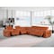Homeroots Camel Italian Leather Modular L Shaped Seven Piece Corner Sectional With Console 534861 - alternate 4