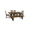 Homeroots 80" Dark Brown And Black Solid Wood And Metal Sled Base Dining Table 521823 - alternate 8