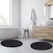 Lavish Home Bathroom Rugs 2 Woven Cotton Bath Mat Set for Boho Decor Round Rugs for Shower, Tub, Toilet, Vanity HT-BATH4-BLK - alternate 3