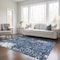 Homeroots 3' X 5' Denim Blue And Ivory Abstract Washable Indoor Outdoor Area Rug 612929 - alternate 4