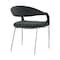 Armen Living Morgan Upholstered Dining Chair with Brushed Stainless Steel and Charcoal Fabric - Set of 2 LCMOSIBSCH - alternate 5