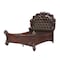 Homeroots Dark Brown and Cherry Blossom Pink Tufted Upholstered Faux Leather No Bed 376957 - alternate 1
