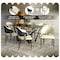 Leisuremod Aria Modern Dining Chair in Leather and Iron Legs with Curved Back in Blue, 2PK AC45BU2 - alternate 4