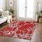 Homeroots 5' X 8' Red Ivory And Gray Striped Washable Indoor Outdoor Area Rug 600919 - alternate 5