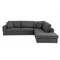 Homeroots Dark Gray Italian Leather Modular L Shaped Two Piece Corner Sectional 482255 - alternate 1