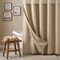 Homeroots Mocha Sheer and Grid Shower Curtain and Liner Set 399751 - alternate 2