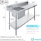 Amgood 60 in. x 24 in. Stainless Steel Work Table with Built-in Left Prep Sink and Faucet WTWTPS-2460-L-F-Z - alternate 4