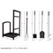 Lavish Home 5-Piece Fireplace Tool Set and Log Rack Mission-Style Firewood Holder for Hearth 80-FPTS-3 - alternate 7