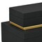 Homeroots Set of Two Black And Gold Striped Nesting Storage Boxes With Lids, 2PK 712925 - alternate 6