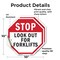 Signmission Stop Look Out for Forklifts, 10 inch X 10 inch, Vinyl Decal, 2PK OC-D-2PACK-10-57 - alternate 2