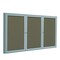 Ghent 3 Door Enclosed Fabric Bulletin Board, Satin Aluminum Frame, 3'H x 6'W, Taupe PA33672F-96 - alternate 1