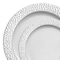 Smarty Had A Party White w/Silver Hammered Rim Plastic Dinnerware Value Set (120 Dinner Plates+120 Salad Plates), 240PK 850VP-CASE - alternate 5