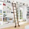 Quiet Glide 8.06 ft. Walnut Sunburst Wheel Black Rolling Hook Removable Ladder, 12 ft. Rail QG.510-8WA-12-H.08 - alternate 1