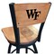 Holland Bar Stool Co 36" Blk Wrinkle Wake Forest Swivel Bar Stool, Laser Engraved Back L03836BWMedMplAWakeFrMedMpl - alternate 1