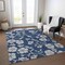 Homeroots 10' X 14' Navy Blue And Gray Floral Washable Indoor Outdoor Area Rug 600029 - alternate 4
