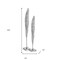 Homeroots Set of Two Silver Aluminum Tall Feather Tabletop Sculptures, 2PK 354649 - alternate 6