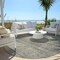 Homeroots 8' Khaki Beige And Gray Round Striped Washable Indoor Outdoor Area Rug 588090 - alternate 5