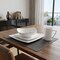 Homeroots White Four Piece Square Bone China Dinnerware Set 483490 - alternate 3